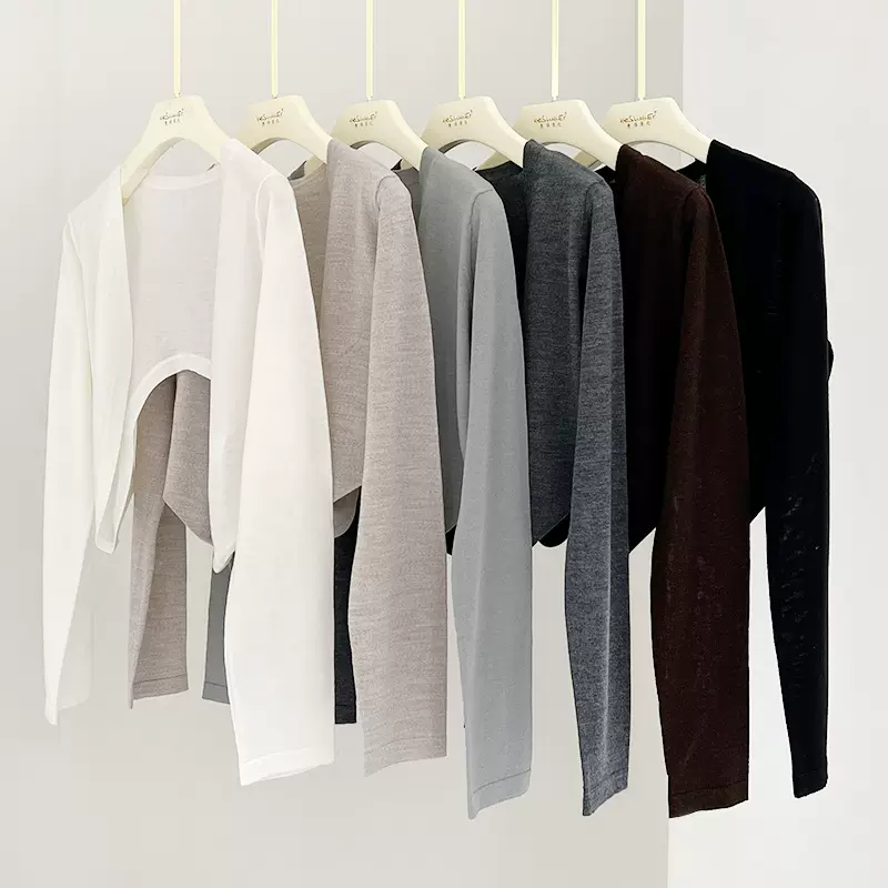 防晒桑蚕丝开衫薄款女士夏气质细羊毛针织长袖短款空调衫披肩坎肩