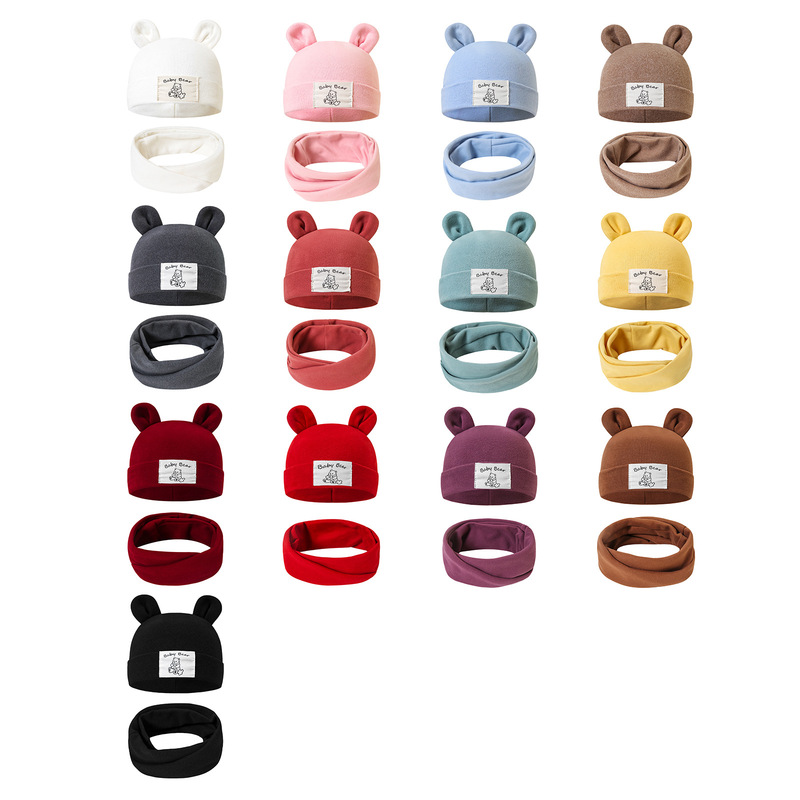 Newborn Pullover Cap Soft Breathable + Knitted Socks Set Doll Decoration Baby Hat Turban Cap Tume