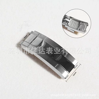 适配劳力游艇黑绿水水鬼表扣904L不锈钢折叠扣拉牙微调表盘带扣