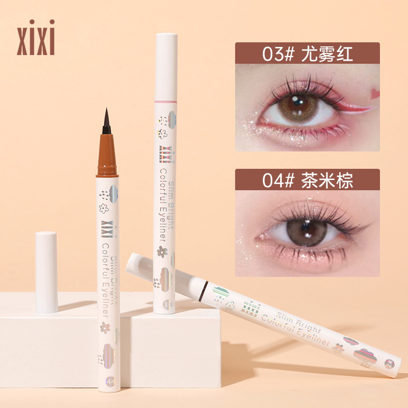 xixi cool charm still Eyeliner Liquid Pen color series student party novice color eyeliner waterproof lying silkworm pen