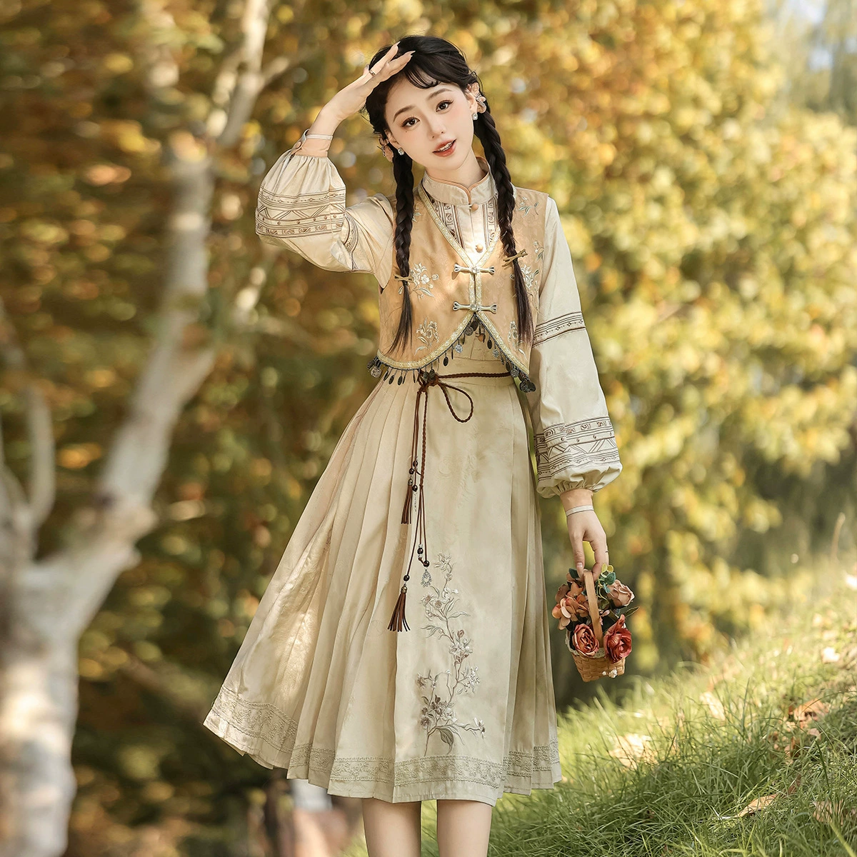 Оригинальный дизайн в стиле дикой природы Hanfu женский китайский стиль улучшенный китайский элемент