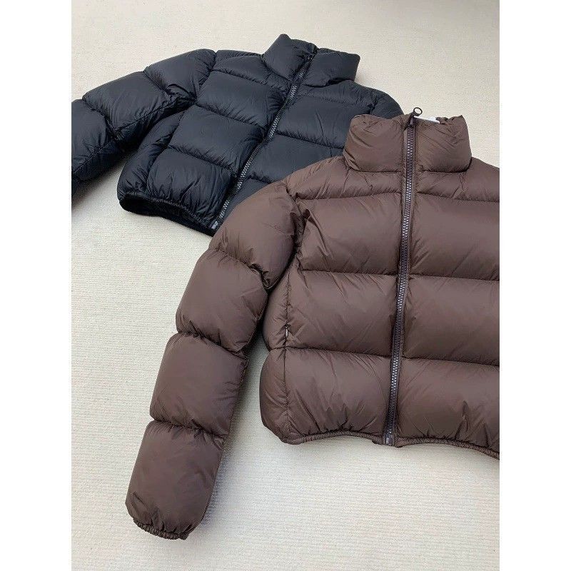 Korte dames donsjas met hoge taille in europese stijl gewatteerd_voghion.com