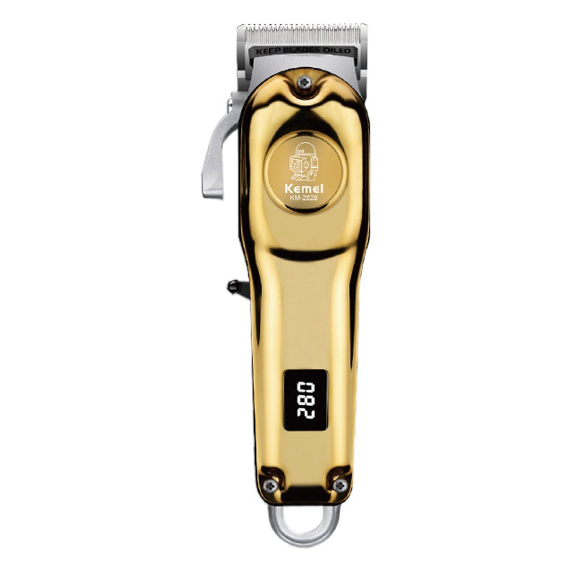 Nueva cortadora de pelo eléctrica ajustable Kemei con pantalla digital, cortadora de pelo eléctrica profesional para recortar el cabello con aceite