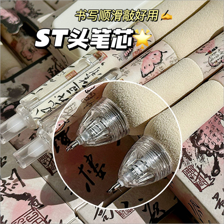ST retractable pen refill 0.5mm black refill for exam and office use, retractable signature pen wholesale