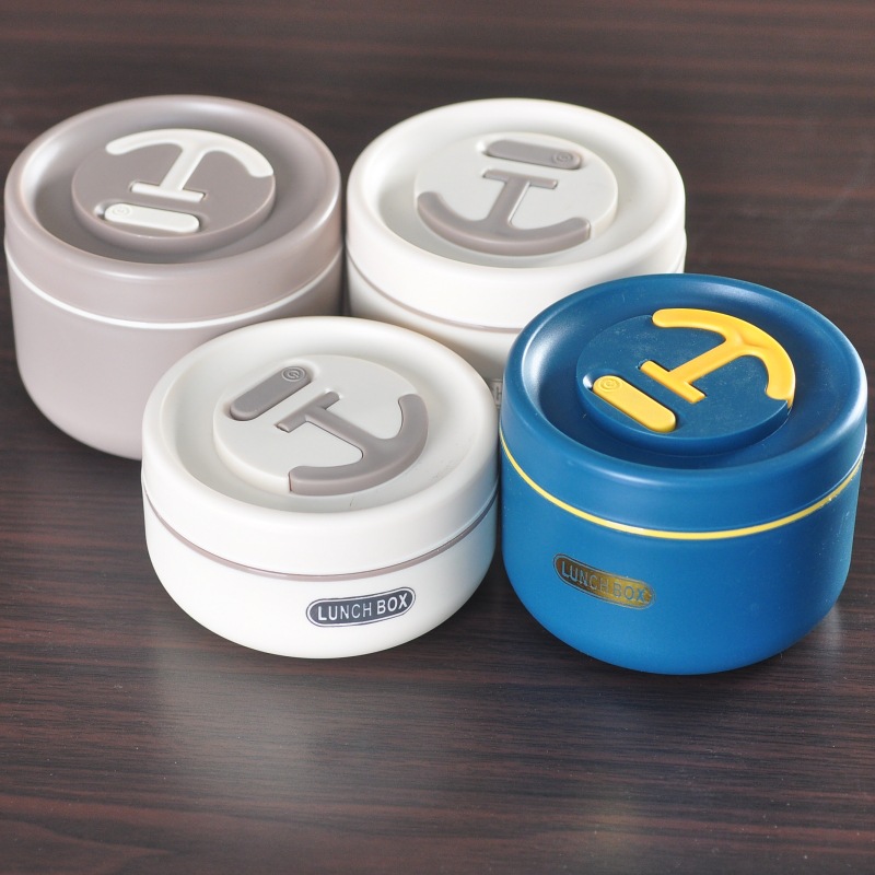 304 caja de almuerzo redonda de acero inoxidable con aislamiento estudiante trabajador de oficina caja de almuerzo portátil caja de almuerzo sellada tazón de sopa al por mayor