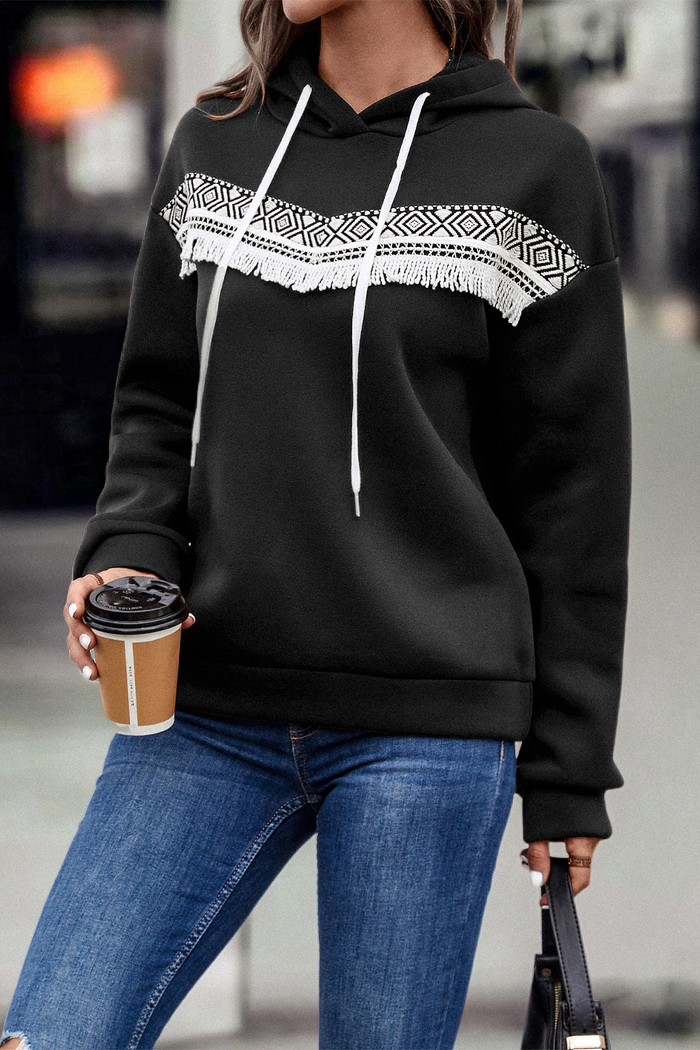 Autumn Winter Women Clothing Hooded Lace Casual Hoodie