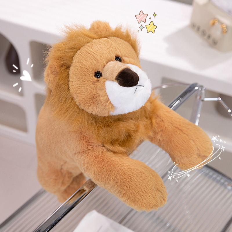Simulación transfronteriza león muñeca juguete de peluche lindo animal regalo de cumpleaños muñeca acompañante muñeca image 1