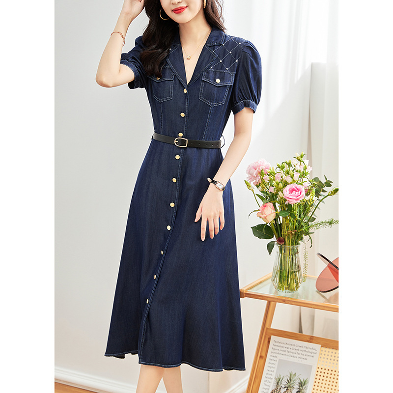 Đầm maxi nữ thắt eo mùa hè — 2311508 - Màu xanh da trời chi tiết 2
