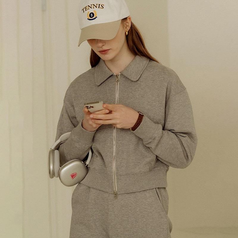 【Clearance Bargain】Women's Fleece-Lined Sweatshirt Set for Autumn and Winter, Fashionable Casual Turn-Down Collar Top and Sweatpants Two-Piece Sportswear Set