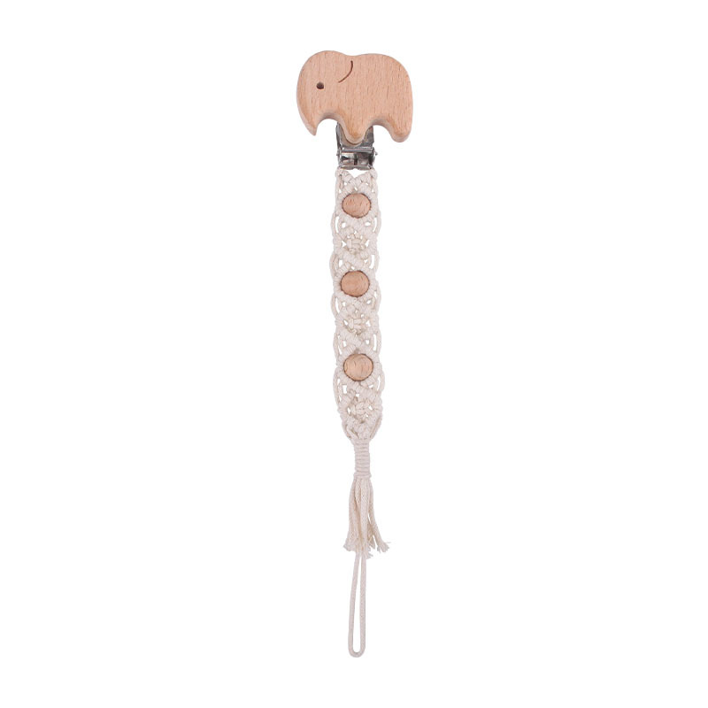 Bebé creativo haya animal chupete clip juguete mordedor chupete cadena nuevo bebé tejido a mano chupete cuerda