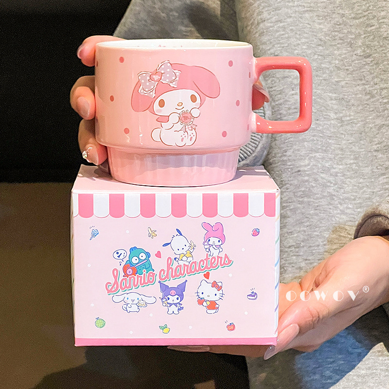 三丽鸥HelloKitty陶瓷马克杯女生高颜值情侣咖啡水杯家用生日礼物|undefined