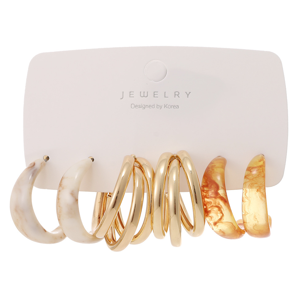 C Shape, Tree Pattern 1 Set Retro C Shape Tree Alloy Women's Earrings Ear Studs