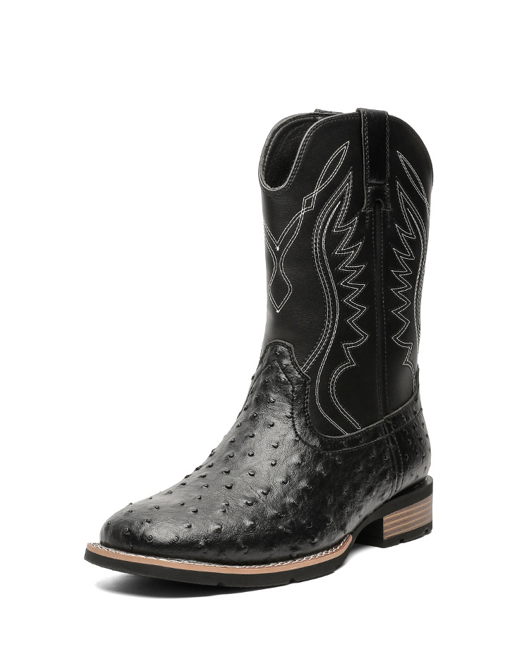 Plus Size Men's Western Cowboy Boots Vintage Rider Boots_vogvips.com