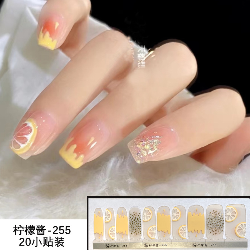 Nuevo 20 pegatinas de uñas 20 pegatinas de dedo completo para hornear pegatinas sin lámpara en stock pegatinas de uñas transfronterizas al por mayor