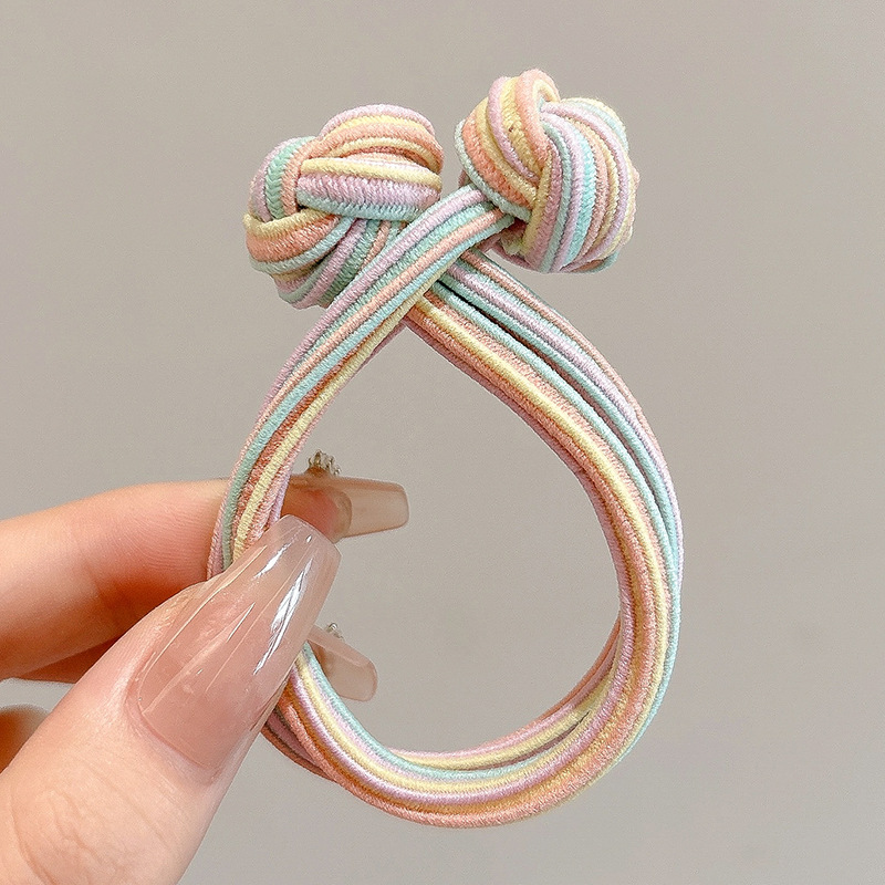 Cuerda para el cabello retro Maillard, temperamento femenino, cuerda para el cabeza duradera, banda de goma para el cabello de alta gama, tocado de lazo para el cabello de cola de caballo alta