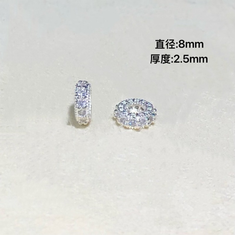 高保色水晶配件镶嵌锆车轮隔珠大孔手工diy手链项链饰品|undefined