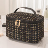 Capacious cosmetic bag, storage system, high quality travel bag, Chanel style