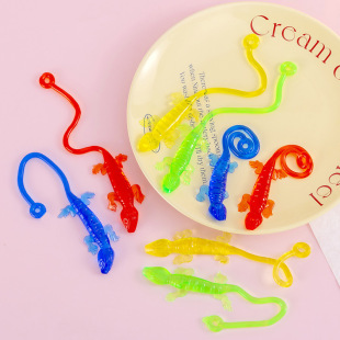 Nostalgic children's fun toy sticky gecko flexible glue vent Gecko climbing wall retractable sticky elastic trick toy