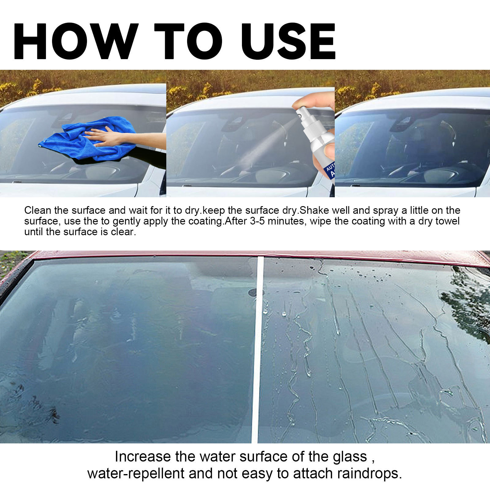 RAYHONG Car Glass Anti-Fog Agent Blue Car Windshield Decontamination Crystal Coating Rain and Fog Prevention Agent
