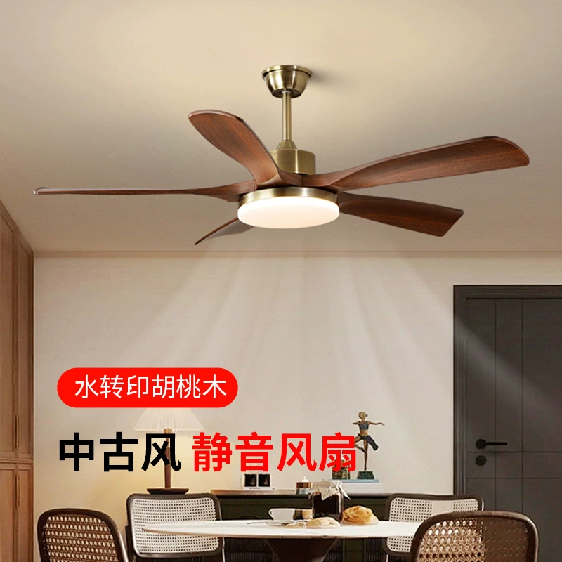 Потолочный вентилятор с лампой для гостиной и столовой, антикварный дизайн под дерево, 2025, новый, с листьями дерева, встроенный, большой размер, для дома.
