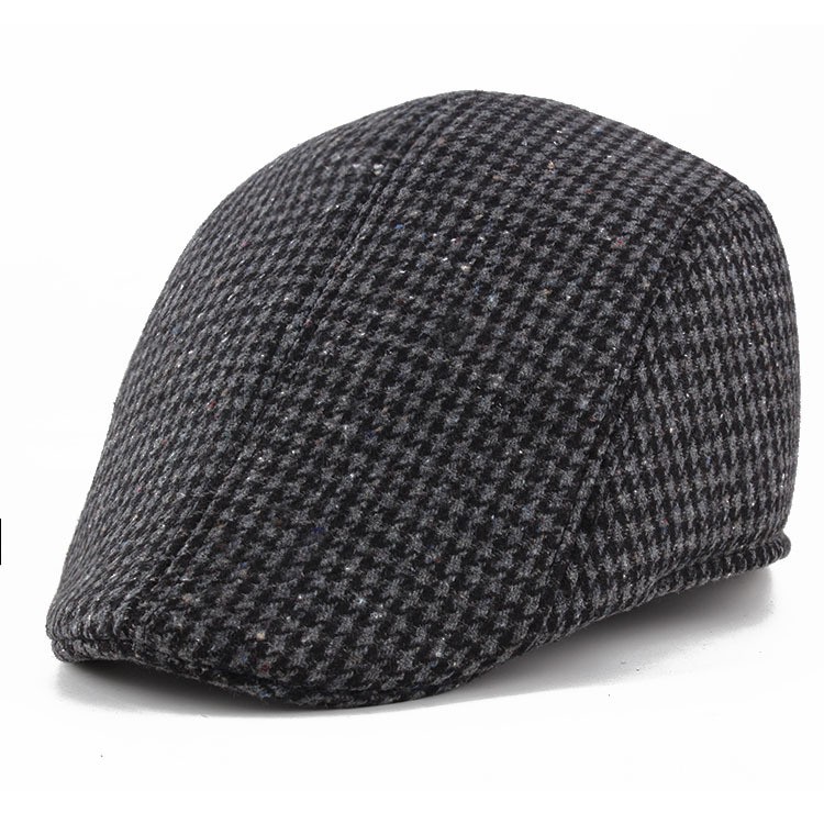 Otoño y invierno gorra de lengua de pato gran placas de la boina de la cabeza gorra de hombre de mediana edad gorra abuelo gorra de invierno