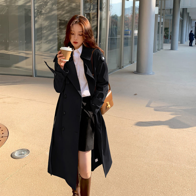 风衣外套女2025春秋装新款韩版西装领中长款夹克宽松气质流行大衣|undefined