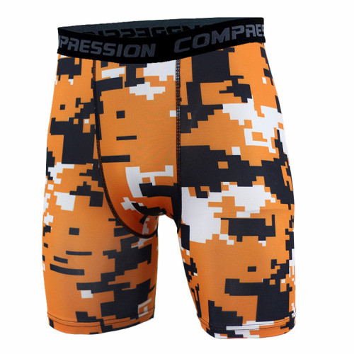 Camouflage sports fitness men's tights training marathon summer elastic quick-drying running basketball base shorts