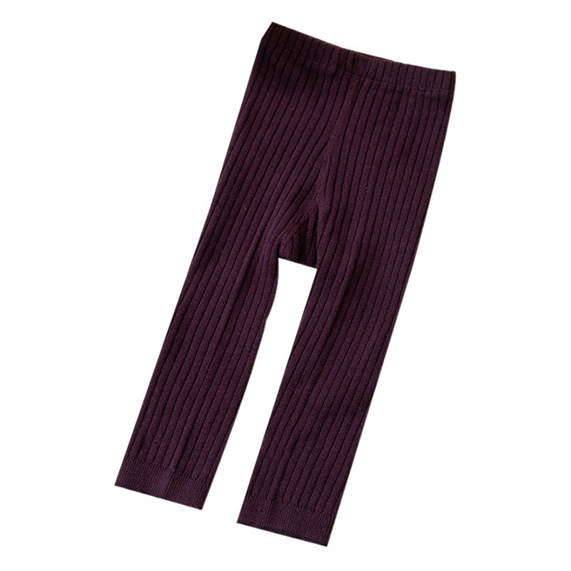 Double Needle Class A Baby Leggings Children's Socks Korean Style 8 Color Children's Ankle-length Pants Vertical Striped Girls' Leggings
