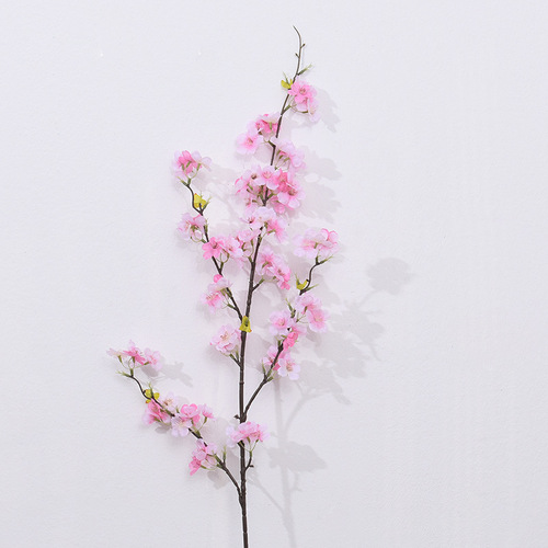 Manufacturer's simulated 4-forked cherry blossom branch, long branch fake flower, silk cloth, plastic flower, wedding dress, arch guide, simulated flower