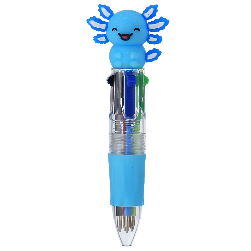 Transfronterizos lindos dibujos animados salamandra bolígrafo de cuatro colores mini bolígrafo de color bolígrafo de papelería regalo al por mayor