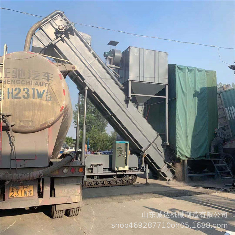 石灰石粉 火车箱倒运装车机 集尘装置集装箱粉料输送设备