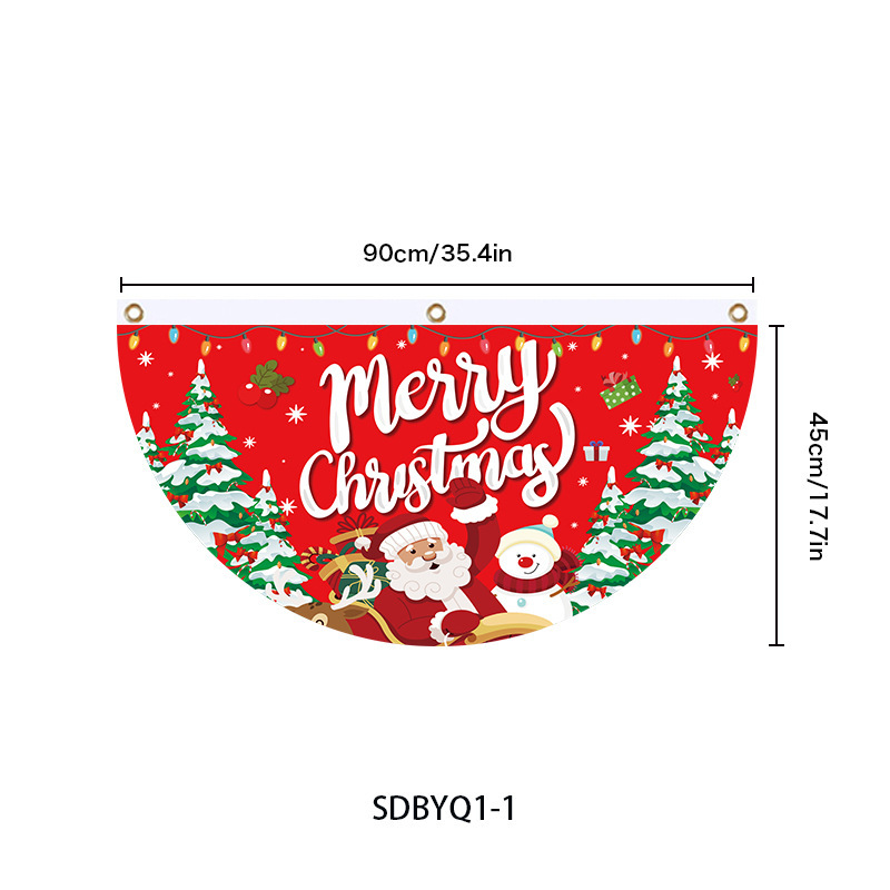 国境を越えた新しいクリスマス扇形旗欧米クリスマスパーティーに旗を掲げたガードレールが半円旗扇形旗を飾っている|undefined
