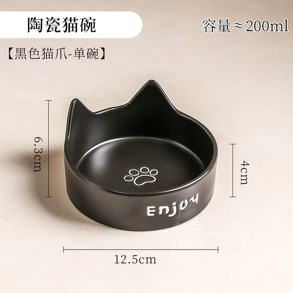 Cat ears black cat claw single bowl