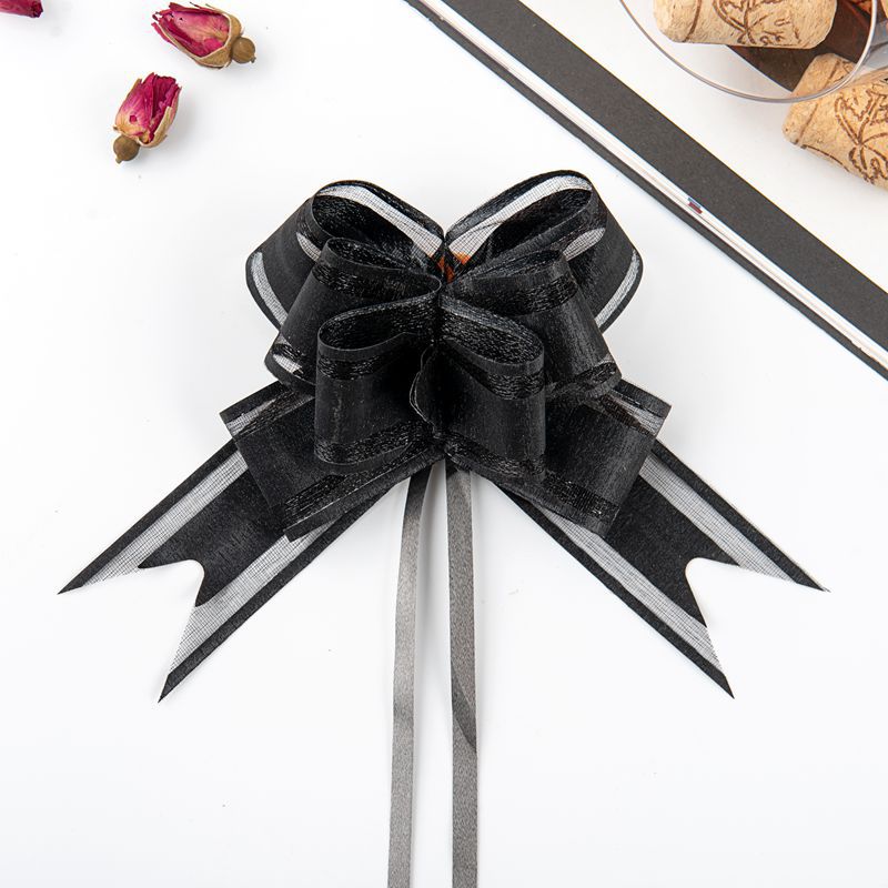 2023 nuevo 30 medio cepillado nieve hilo arco mano dibujado flor Regalo De vacaciones flor embalaje tire flor cinta