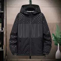Cross-border European Site Men's Plus Size Spring Jacket Casual Hooded Loose Fit Trendy Outerwear