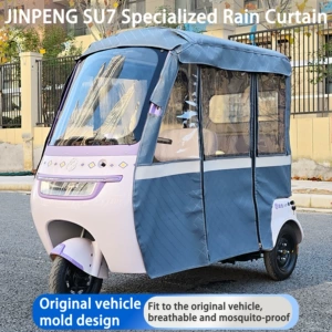 Jinpeng Su7 Tricycle-Specific Rain Curtain and Canopy, Windproof, Sunproof, and Cold-Resistant for Overseas Tricycles in Europe, America, and Southeast Asia