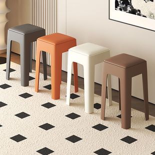 Soft-Packed Stool, Simple Bench, Storage Dining Table Stool, Makeup Stool, Exquisite and Good Household Items, Strong and Durable Plastic Stool