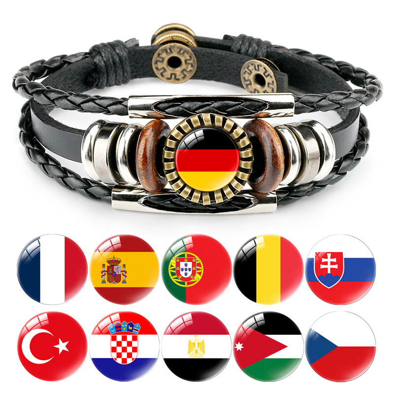 2026 World Cup Bracelet Unisex Versatile American, Canadian, Mexican Flag Retro Leather Bracelet Accessories 2026 World Cup Bracelet Unisex Versatile American, Canadian, Mexican Flag Retro Leather Bracelet Accessories