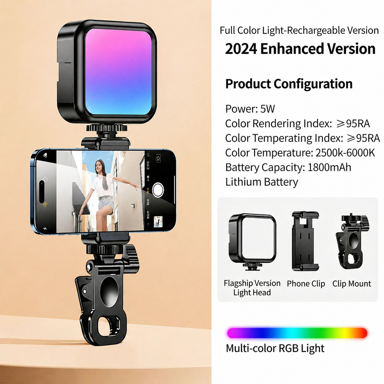 Lámpara de bolsillo mini portátil de tofu portátil de foto selfie fotográfica RGB iluminación de luz al aire libre image 19