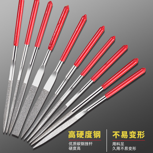 Diamond file, diamond file, polishing, fine steel file, metal alloy, small assorted file, gold steel file set