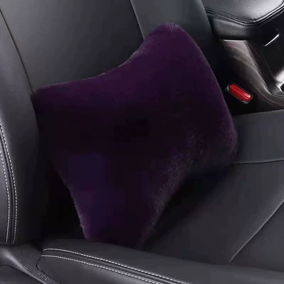Pillow Pair, Car Neck Pillow, Car — Headrest - plush-lumbar-support-grape-purple-one
