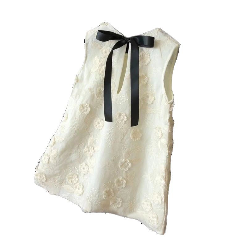 Nueva ropa para niños chinos 2025 nuevo vestido para niñas estilo de verano vestido de princesa bordado de industria pesada con lazo de estilo occidental para niños