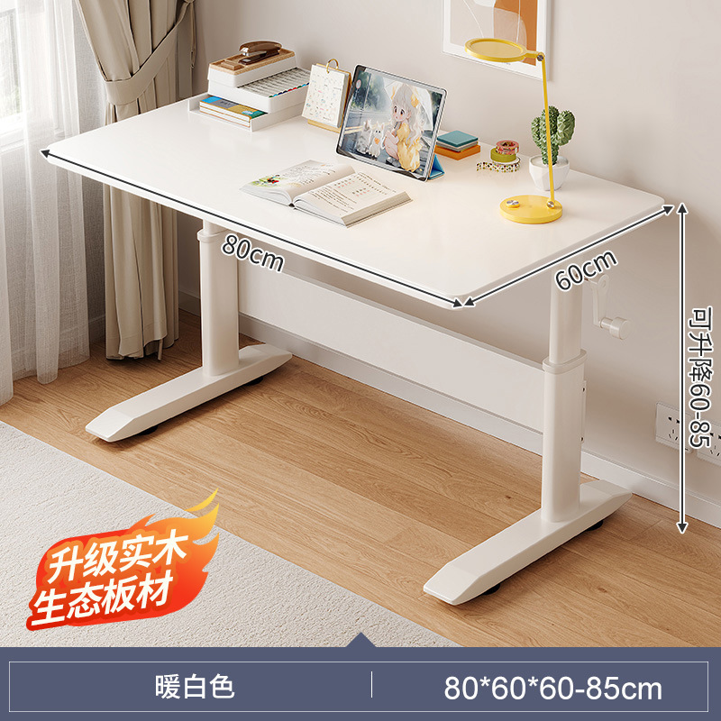 Escritorio de estudio, escritorio para niños, escritorio doble de madera maciza, escritorio para tareas domésticas para estudiantes de primaria, escritorio para computadora, escritorio elevable