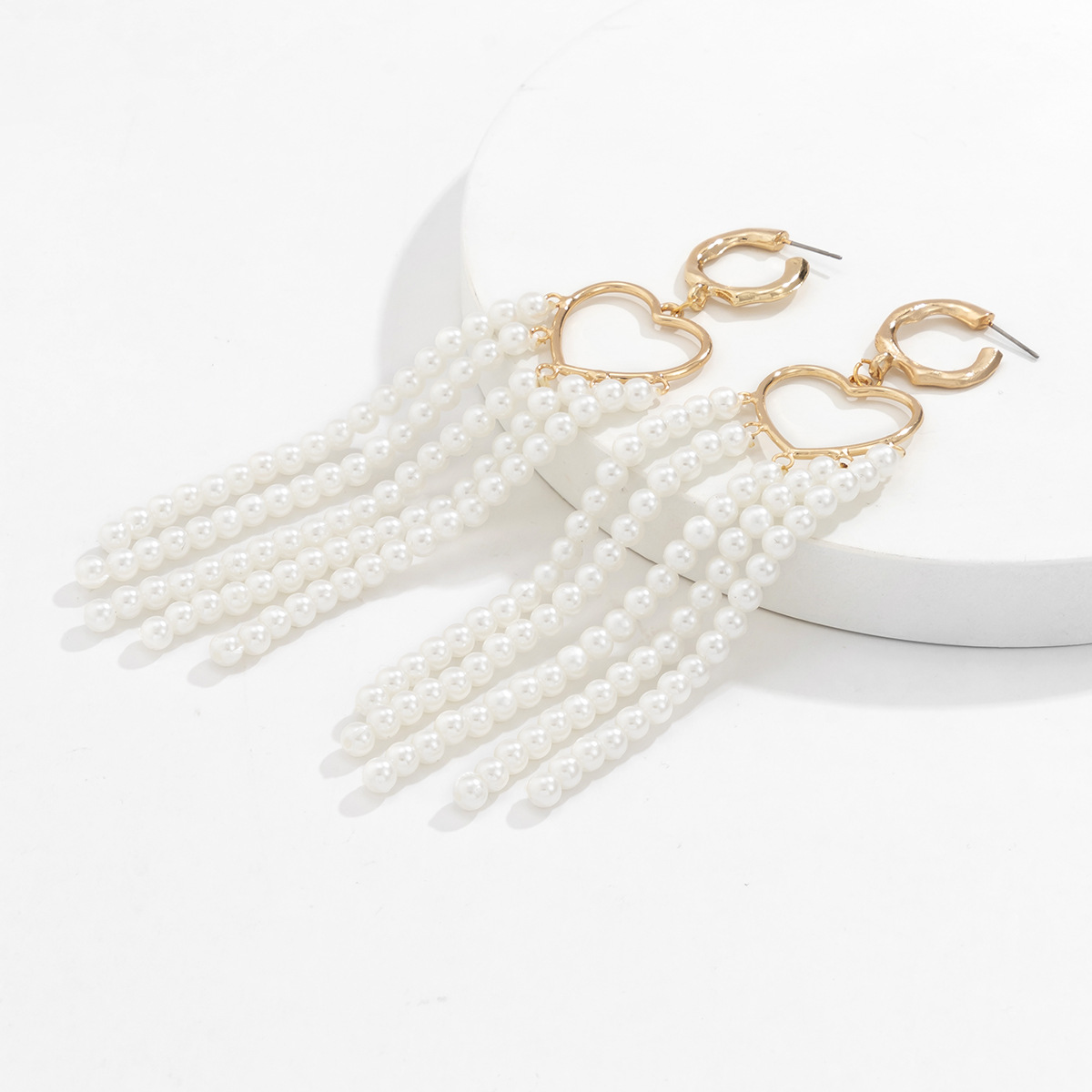 European and American jewelry retro imitation pearl tassel earringspicture2