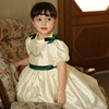 Summer dress, small princess costume with bow, puff sleeves, with embroidery, Lolita style, tutu skirt