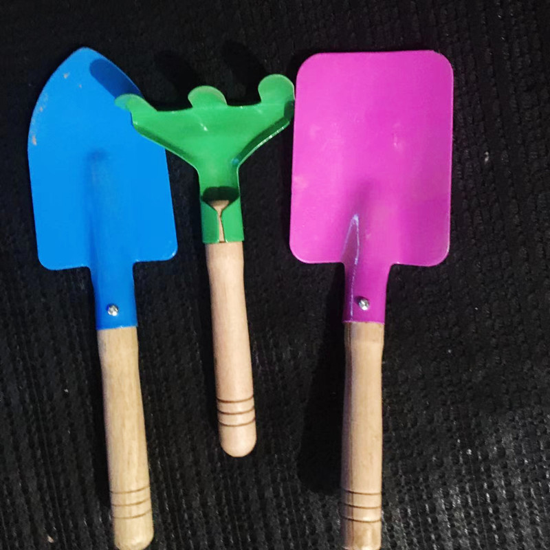Pala pequeña herramientas de jardinería para niños plantación de pala de tres piezas traje de excavación pala de juguete de playa plantación de pala de flores