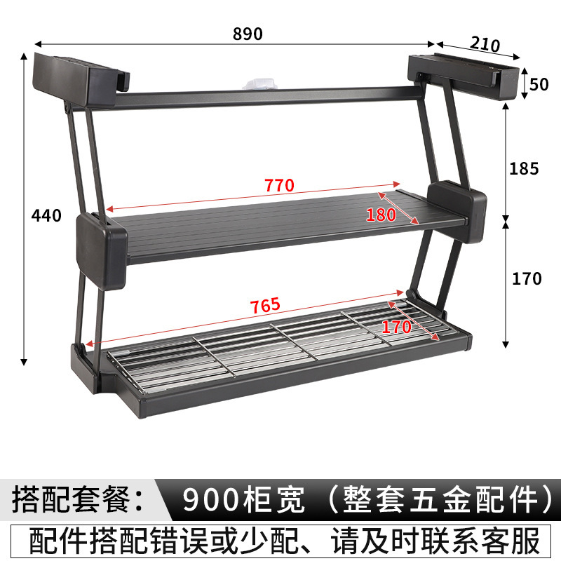 Ingredientes de cocina desplegable de doble capa plegable cesta de la cocina colgante gabinete de almacenamiento tazón plato de acero inoxidable condimento botella de almacenamiento rack