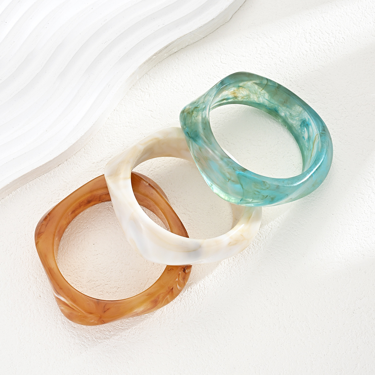 Europa y Estados Unidos transfronterizos geométricos contaminados pulsera acrílica irregular cuadrada nicho de diseño personalizado pulsera joyas