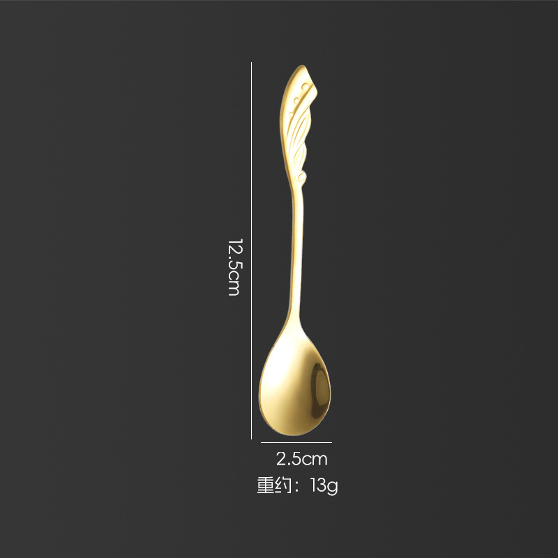 304 cucharas de café de acero inoxidable cucharas creativas de cuatro hojas cucharas de alas cucharas de pan de nido postre cucharas de amor cucharas de flores
