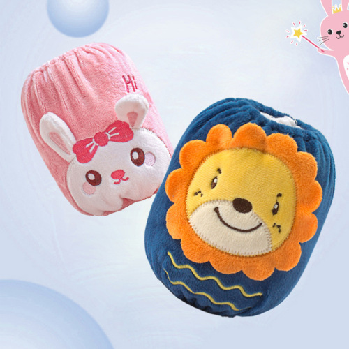 Adorable Tao Crystal Fleece Sleeve Covers for Autumn/Winter Babies - Thicker Lined Anti-Dust Protective Sleeves for Infants - Children's Sleeve Covers for Keeping Clean - Cartoon Style